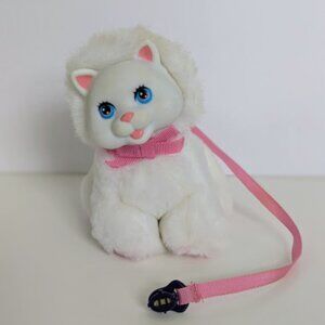 Vintage Playmates Amazing Ally White Kitty Cat Plush with Leash 2001